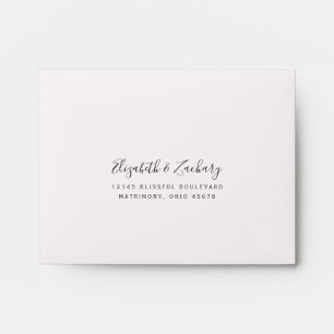 Blush Pink Gold Agate Wedding RSVP Return Envelope