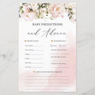 BLush pink gold baby shower predictions and advice