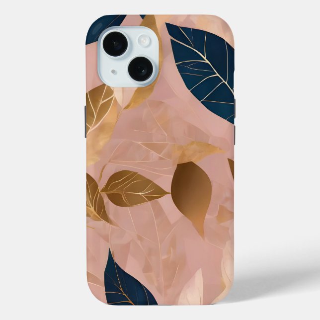 Blush Pink Gold Boho Leaves Popular Collection Case-Mate iPhone Case (Back)