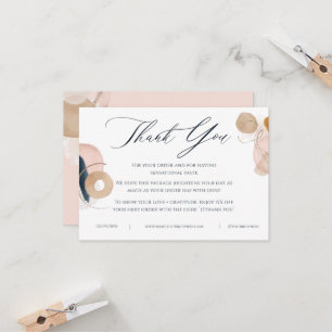 Blush Pink & Gold Business Thank You Card