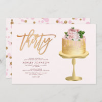 Blush Pink & Gold Cake Confetti30th Birthday Party