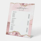 Blush Pink Gold Chic Price List Service Monogram 