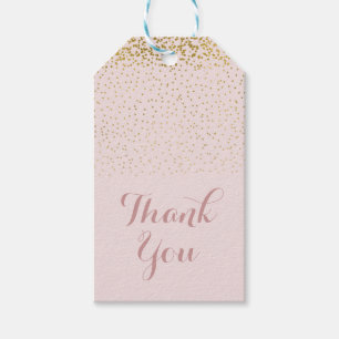 Blush Pink & Gold Confetti Modern Glamour Favour Gift Tags