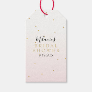 Blush Pink Gold Confetti Sparkle Ombre Gift Tags