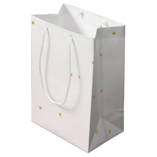 Blush Pink Gold Confetti Sparkle Ombre Medium Gift Bag