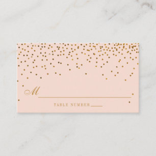 Blush Pink & Gold Confetti Wedding Escort Cards