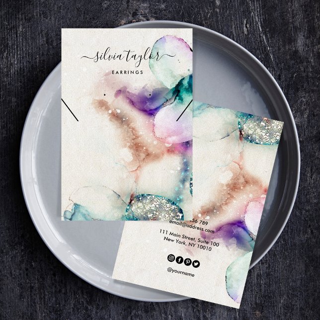 blush pink gold Earring Necklace display card (Creator Uploaded)