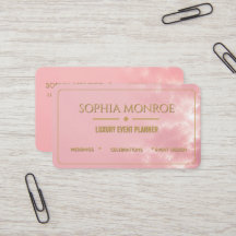 Blush Pink & Gold Event Planner Business Card