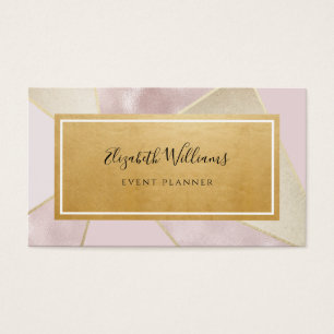Blush Pink Gold Event Planner Business Card