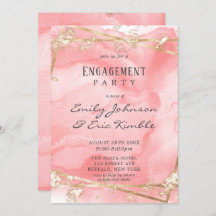 Blush Pink Gold Fairytale Engagement Party  Invitation