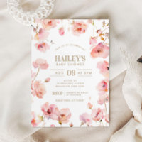 Blush Pink Gold Floral Baby in Bloom Baby Shower
