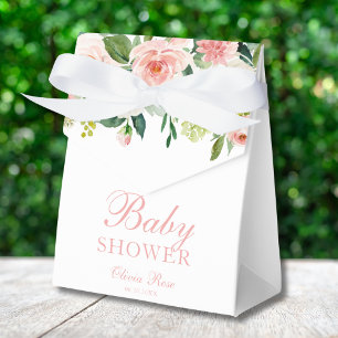 Blush Pink Gold Floral Baby Sower Elegant Favour Box