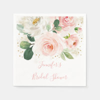 Blush Pink Gold Floral Bridal Shower
