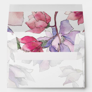 Blush Pink Gold Floral Garden Botanical Wedding Envelope