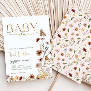 Blush Pink Gold Floral Girl Baby Shower Invitation