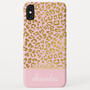 Blush Pink - Gold Foil Cheetah Print Monogram Case-Mate iPhone Case