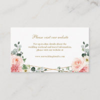 Blush Pink Gold Geometric Wedding Website Details