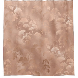 Blush Pink Gold Ginkgo Leaves Elegant Botanical 8 Shower Curtain