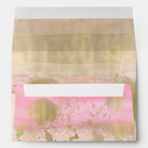 Blush Pink Gold Glam Watercolor Hello Beautiful Envelopes