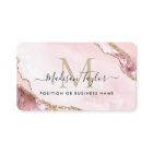 Blush Pink Gold Glitter Agate Custom Logo Monogram
