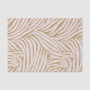 Blush Pink Gold Glitter Zebra Birthday Tissue Paper