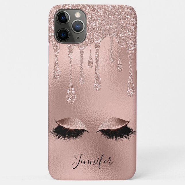 Blush Pink Gold Lashes Luxury Shimmer Case-Mate iPhone Case (Back)