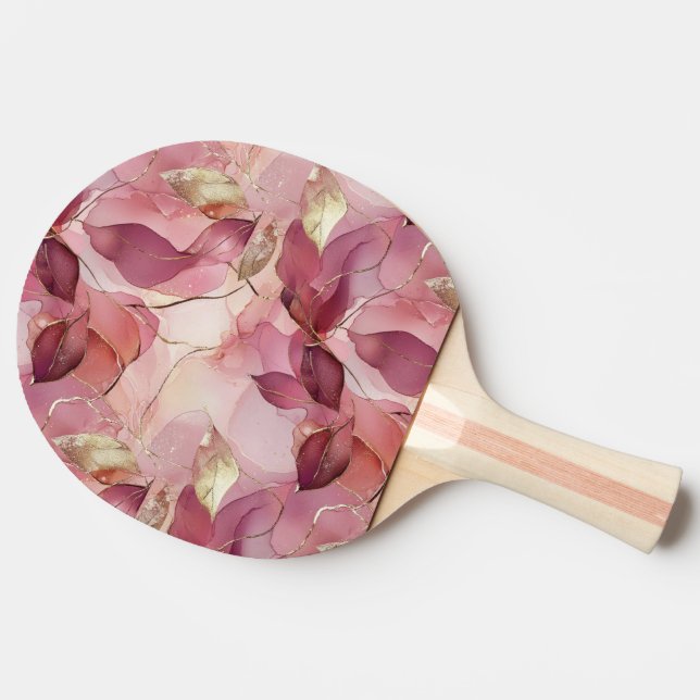 Blush Pink Gold Leaves  Ping Pong Paddle (Side)
