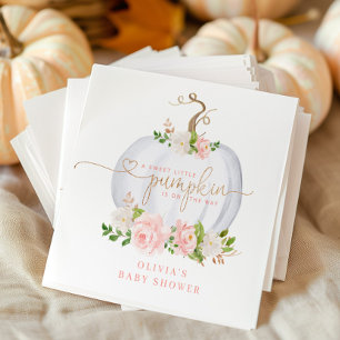 Blush pink gold little pumpkin napkin
