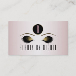 Blush Pink Gold Makeup Eyes Customer Loyalty Card