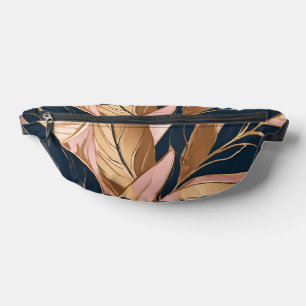 Blush Pink Gold Modern Boho Leaves Collection Bum Bags