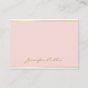 Blush Pink Gold Modern Handwritten Script Template Business Card