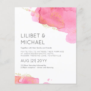 Blush Pink Gold Modern LOWEST BUDGET Wedding Flyer