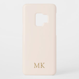 Blush Pink Gold Monogram Initials Girly Case-Mate Samsung Galaxy S9 Case