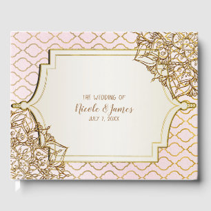 Blush Pink Gold Moroccan Arabian Nights Wedding Guest Book