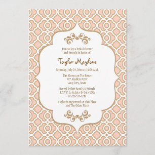 Blush Pink Gold Moroccan Bridal Shower Invites