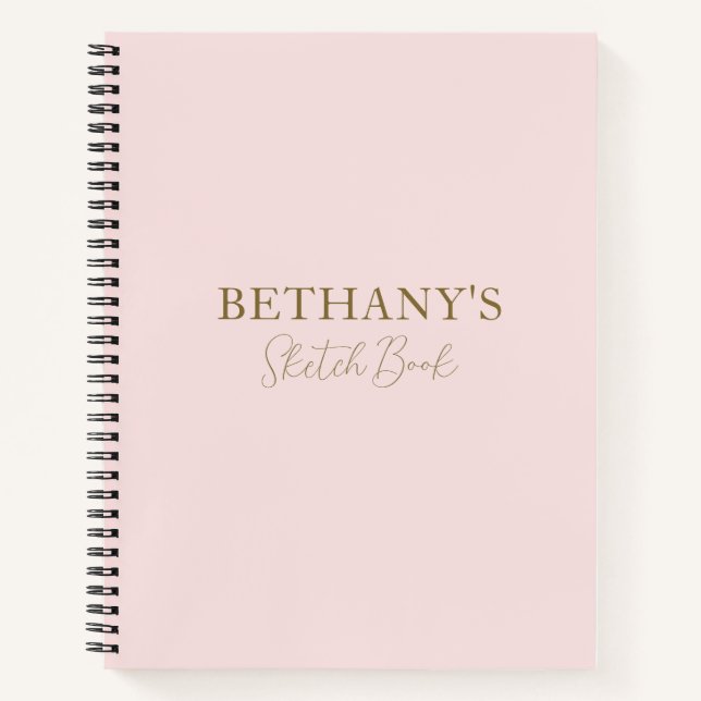 Blush Pink Gold Name Notebook (Front)