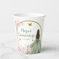 Blush Pink Gold Princess Butterfly Quinceañera