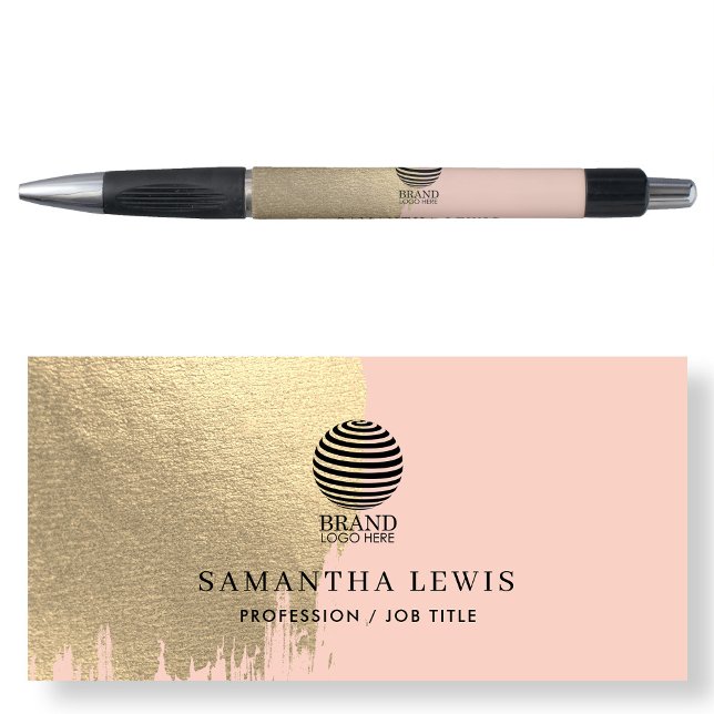 Blush Pink Gold Promotional Business Logo & Name (Blush Pink Gold Promotional Business Logo & Name Pen)