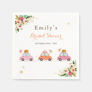 Blush Pink & Gold Pumpkin Drive By Bridal Shower Napkin