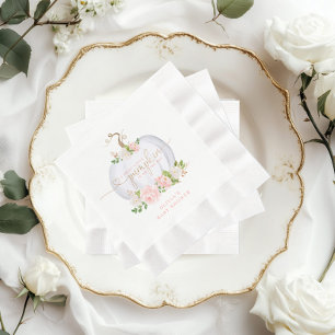 Blush pink gold pumpkin  napkin