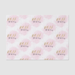 Blush Pink & Gold Rosè All The Way Girly Modern Tissue Paper
