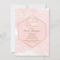 Blush Pink & Gold Splatter Modern Bridal Shower