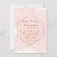 Blush Pink & Gold Splatter Modern Wedding