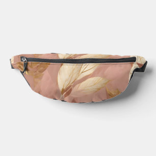 Blush Pink Gold Trendy Boho Leaves Collection Bum Bags