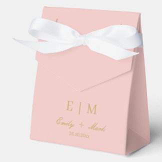 Blush Pink Gold Wedding Favour Box Custom
