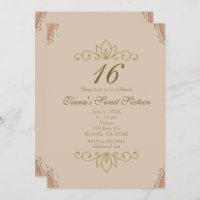 Blush Pink & Gold White Pearl Elegant Invitations