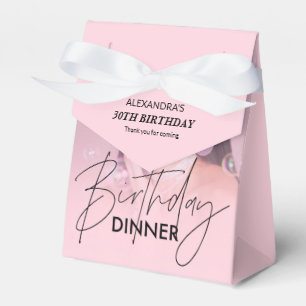 Blush Pink Gradient Photo Birthday Dinner Favour Box