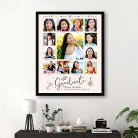 Blush Pink Graduation K–12 Photo Collage Doodles