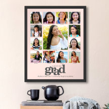 Blush Pink Graduation K–12 Photo Collage Modern