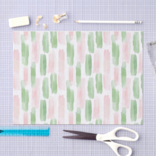 Blush Pink Green White Streaks Birthday Tissue Paper